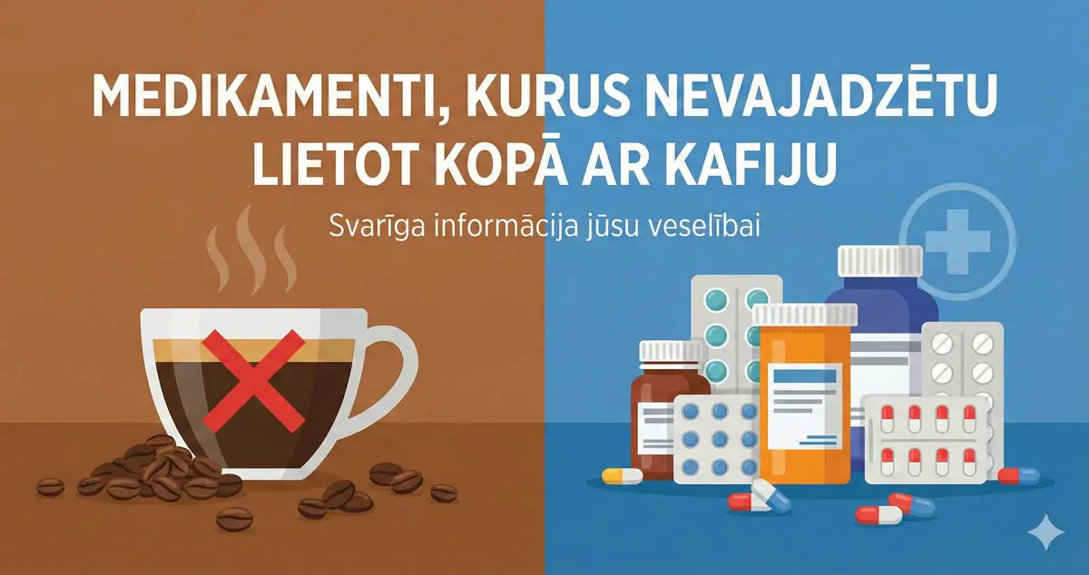 Medikamenti, kurus nevajadzētu lietot kopā ar kafiju