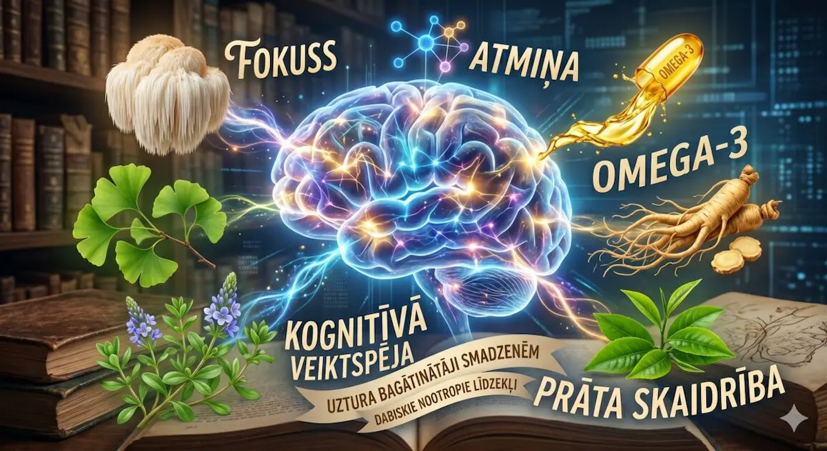 Uztura bagātinātāji smadzenēm: fokusam, atmiņai un kognitīvajai veiktspējai