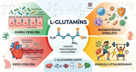 L-glutamīns: kā šī aminoskābe palīdz zarnām, muskuļiem un vispārējai pašsajūtai