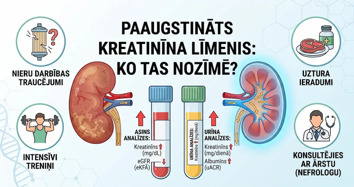Paaugstināts kreatinīna līmenis: ko tas nozīmē?