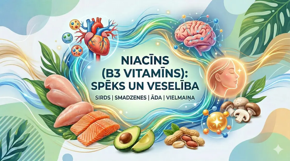 Niacīna (B3 vitamīna) vērtīgās īpašības, produkti, devas un blakusparādības